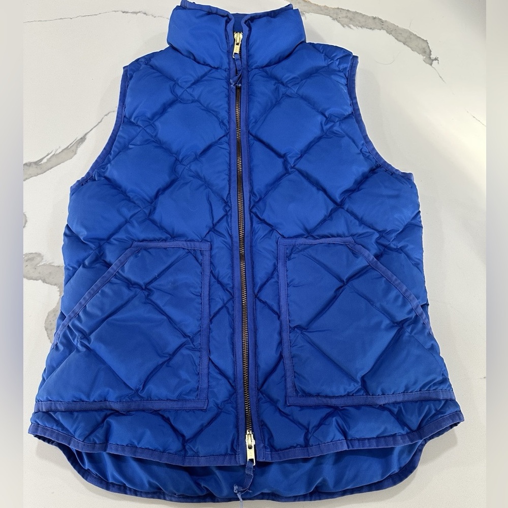J. Crew Blue Quilted Puffer Vest